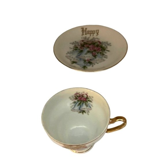 Vintage Norcrest China Happy Anniversary Tea Cup and Saucer - Picture 6 of 9